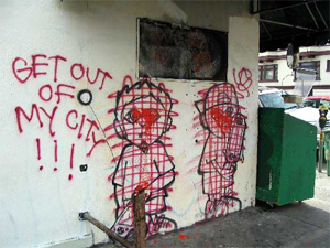 Os graffitis sabotados do PSP